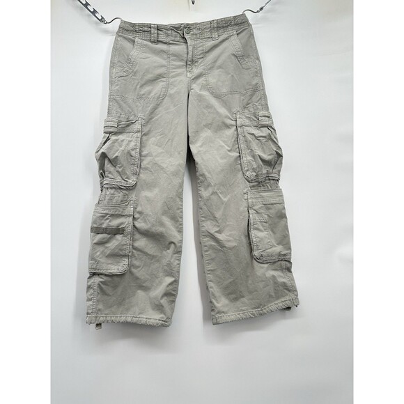 American Eagle skater skater Wide Leg‎ Baggy Size 10 Cargo stretchy cargo gray - Picture 3 of 16